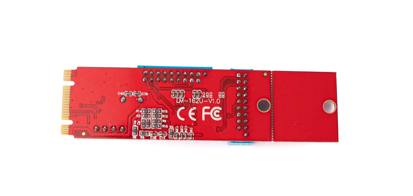 SYSTEM-S Dual Port Adapter 19 20Pin USB 3.0 Buchse zu NGFF M.2 B+M Key Stecker Kabel Card