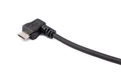 SYSTEM-S USB 2.0 Kabel 200 cm Typ A Stecker zu Micro B Stecker Spirale Winkel in Schwarz