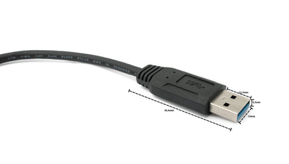 SYSTEM-S USB 3.0 Kabel 30 cm Micro B Stecker zu Typ A Stecker Schraube Winkel in Schwarz