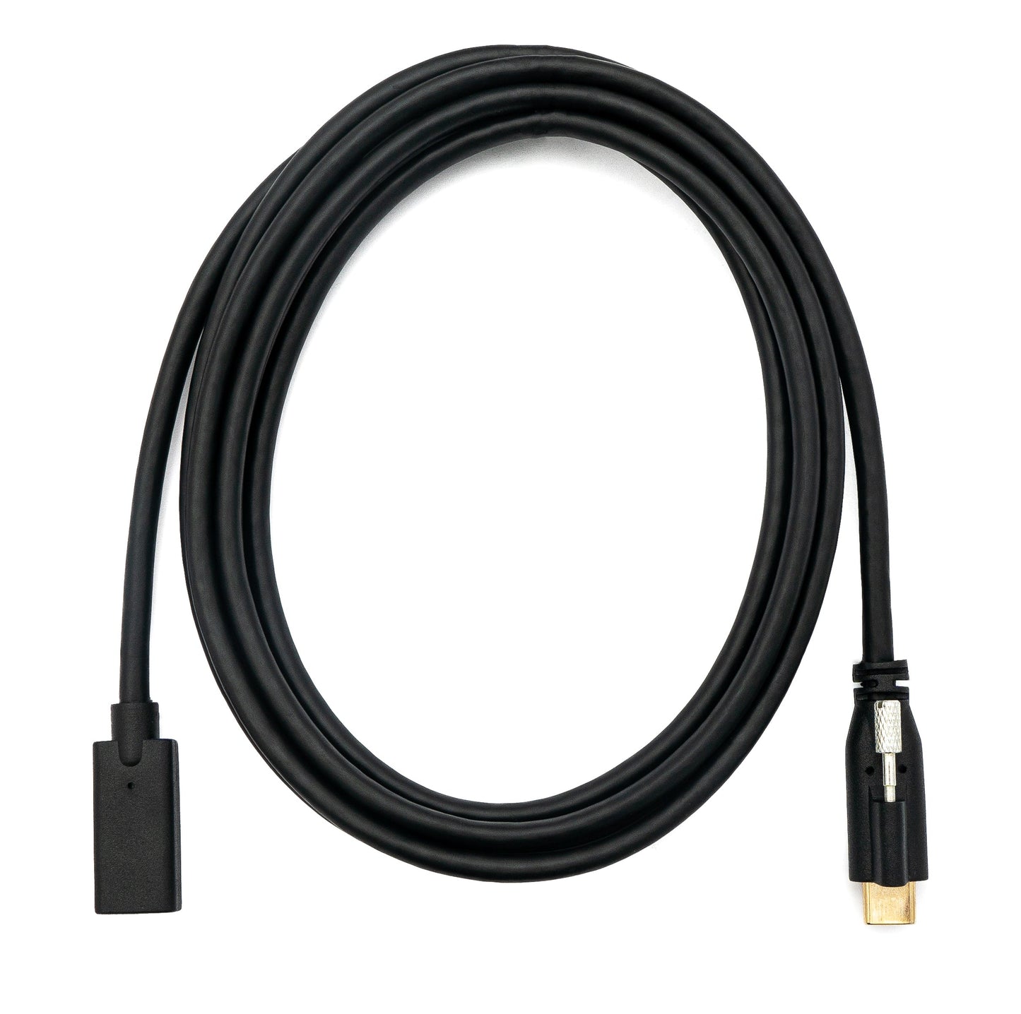 SYSTEM-S USB 3.1 Kabel 2 m Typ C Stecker zu Buchse Schraube in Schwarz