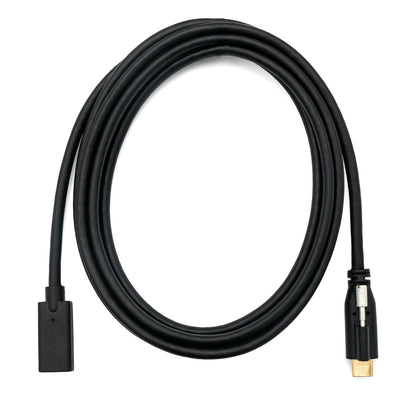 SYSTEM-S USB 3.1 Kabel 2 m Typ C Stecker zu Buchse Schraube in Schwarz