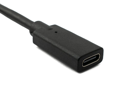 SYSTEM-S USB 3.1 Kabel 2 m Typ C Stecker zu Buchse Schraube in Schwarz
