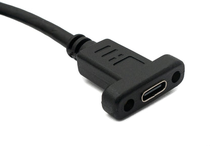 SYSTEM-S USB 3.1 Gen 2 Kabel 100 cm Typ C Stecker zu Buchse Einzel Schraube in Schwarz