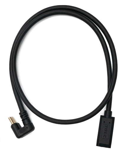 SYSTEM-S USB 3.1 U Turn 60 cm Kabel Typ C Stecker zu Buchse 360° Winkel in Schwarz