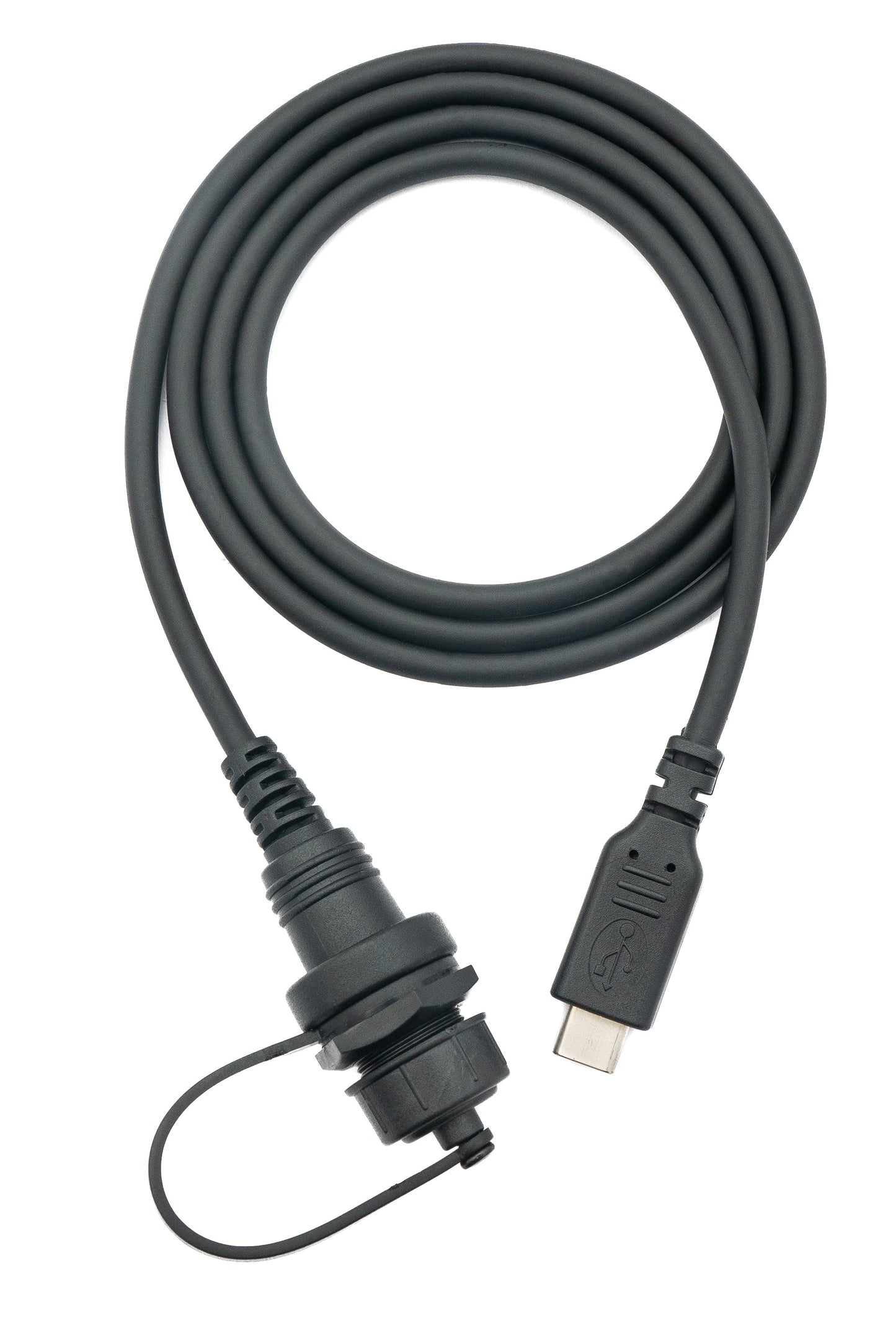 SYSTEM-S USB 3.1 Kabel 100 cm Typ C Stecker zu Buchse Bulkhead wasserfest Schwarz