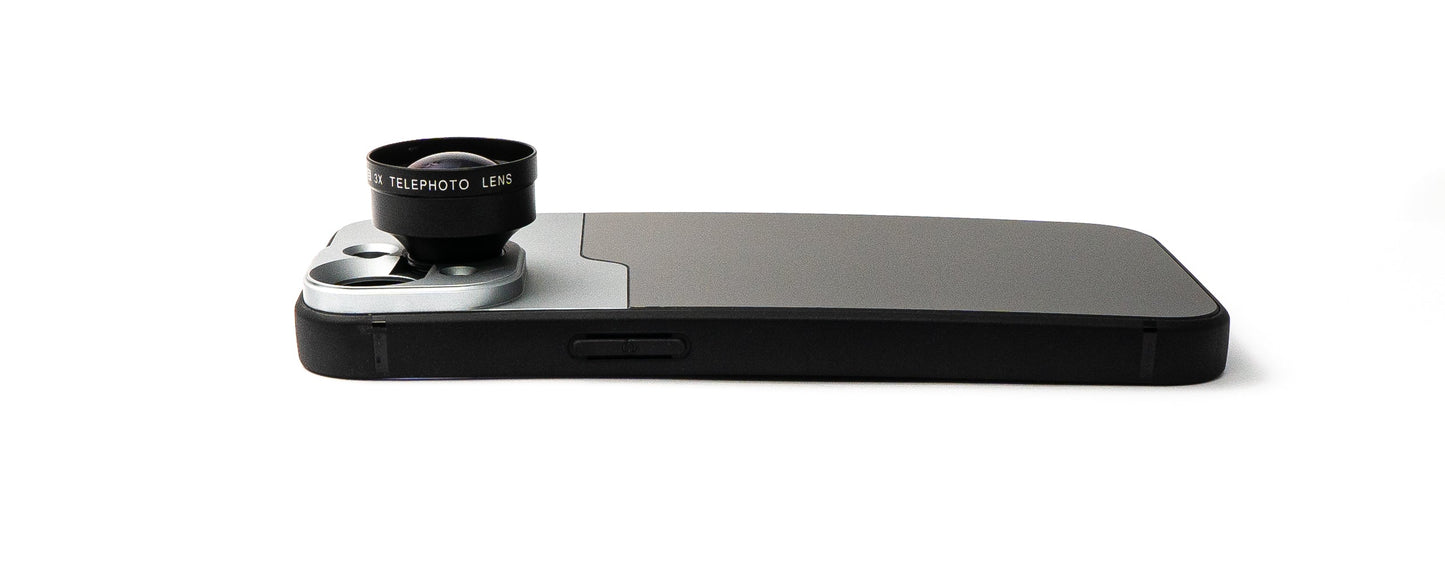 SYSTEM-S Zoom Lens 3x Telephoto Lens Filter with Case in Black for iPhone 13