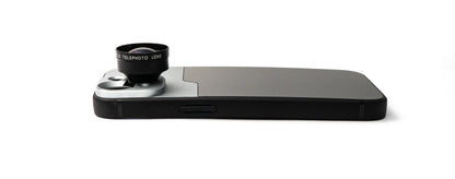 SYSTEM-S Zoom Lens 3x Telephoto Lens Filter with Case in Black for iPhone 13