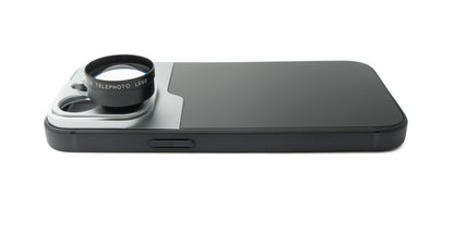 SYSTEM-S Zoom Lens 3x Telephoto Lens Filter with Case in Black for iPhone 13 Pro 