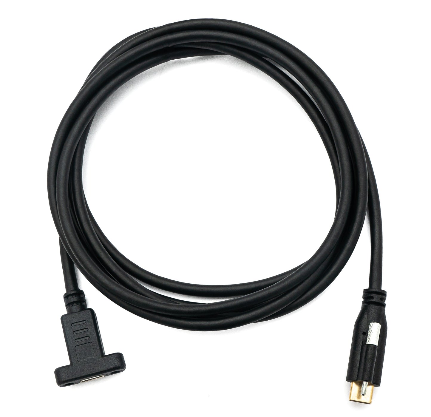 SYSTEM-S USB 3.1 Kabel 2 m Typ C Stecker zu Buchse Schraube in Schwarz