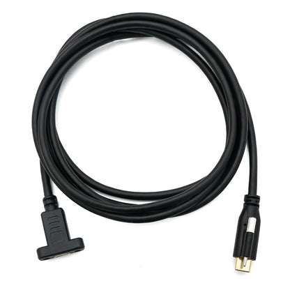 SYSTEM-S USB 3.1 Kabel 2 m Typ C Stecker zu Buchse Schraube in Schwarz