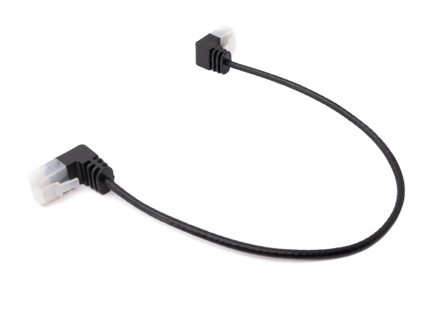 SYSTEM-S LAN cable 25 cm RJ45 8P8C STP Cat6 plug to plug angled black