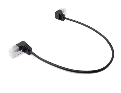SYSTEM-S LAN cable 25 cm RJ45 8P8C STP Cat6 plug to plug angled black