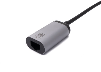 SYSTEM-S LAN Kabel 20 cm RJ45 Buchse zu USB 3.1 Typ C Stecker Adapter in Grau