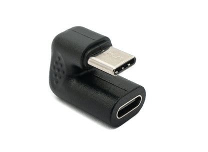SYSTEM-S USB 3.1 U Turn Adapter Typ C Stecker zu Buchse 360° Winkel Kabel in Schwarz