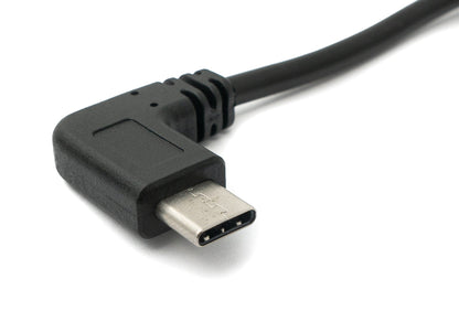 SYSTEM-S USB 3.1 Kabel 30 cm Typ C Stecker zu Buchse Winkel Adapter in Schwarz