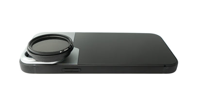 SYSTEM-S ND Vario Filter 37 mm 2 bis 4000 Neutraldichte mit Hülle für iPhone 13 Pro Max