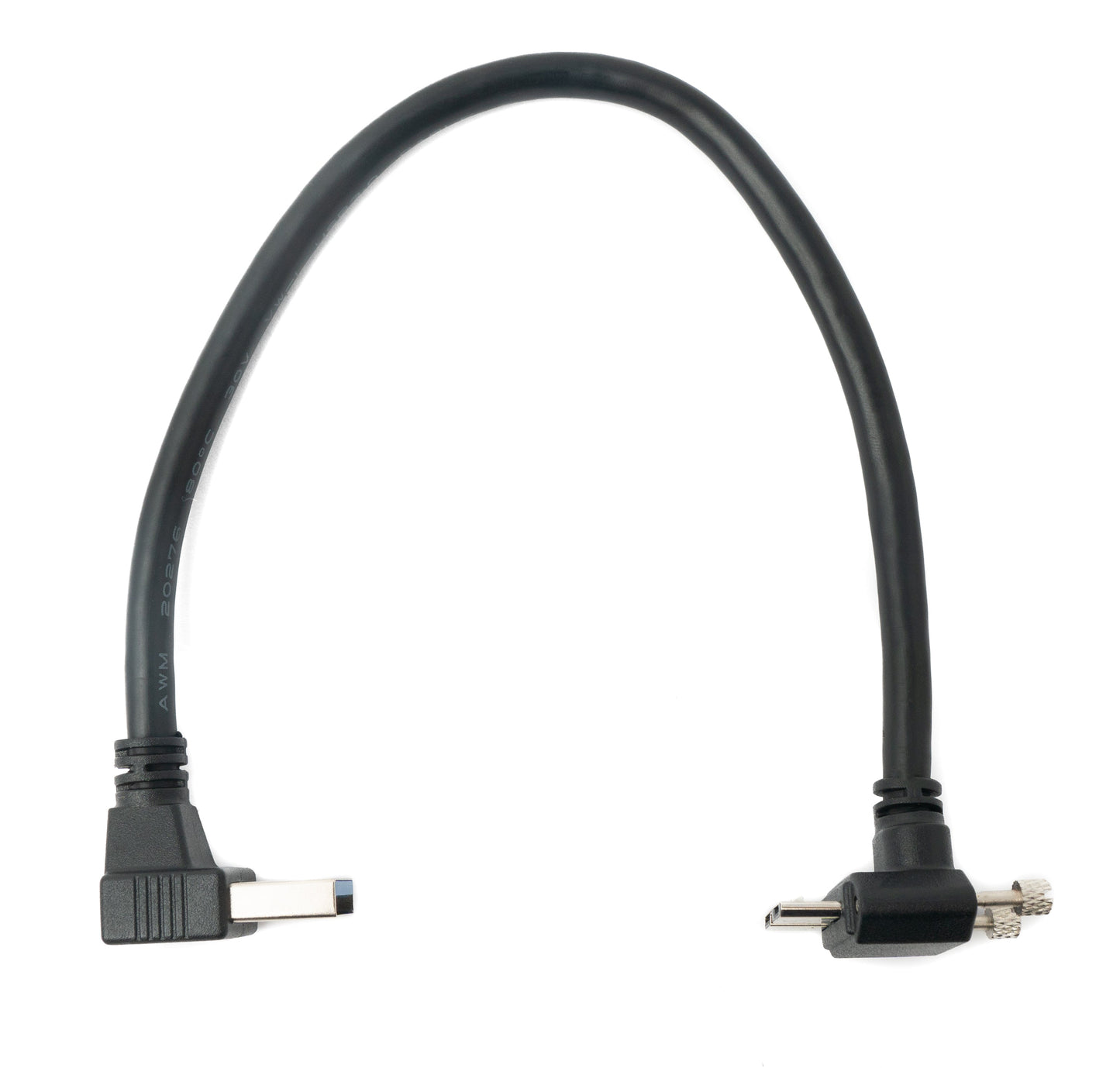 SYSTEM-S USB 3.0 cable 30 cm Micro B plug to A plug screw angle black