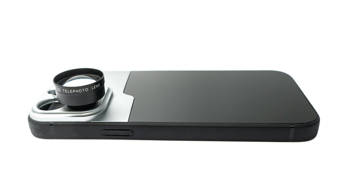 SYSTEM-S Zoom Lens 3x Telephoto Lens Filter with Case in Black for iPhone 13 Pro Max