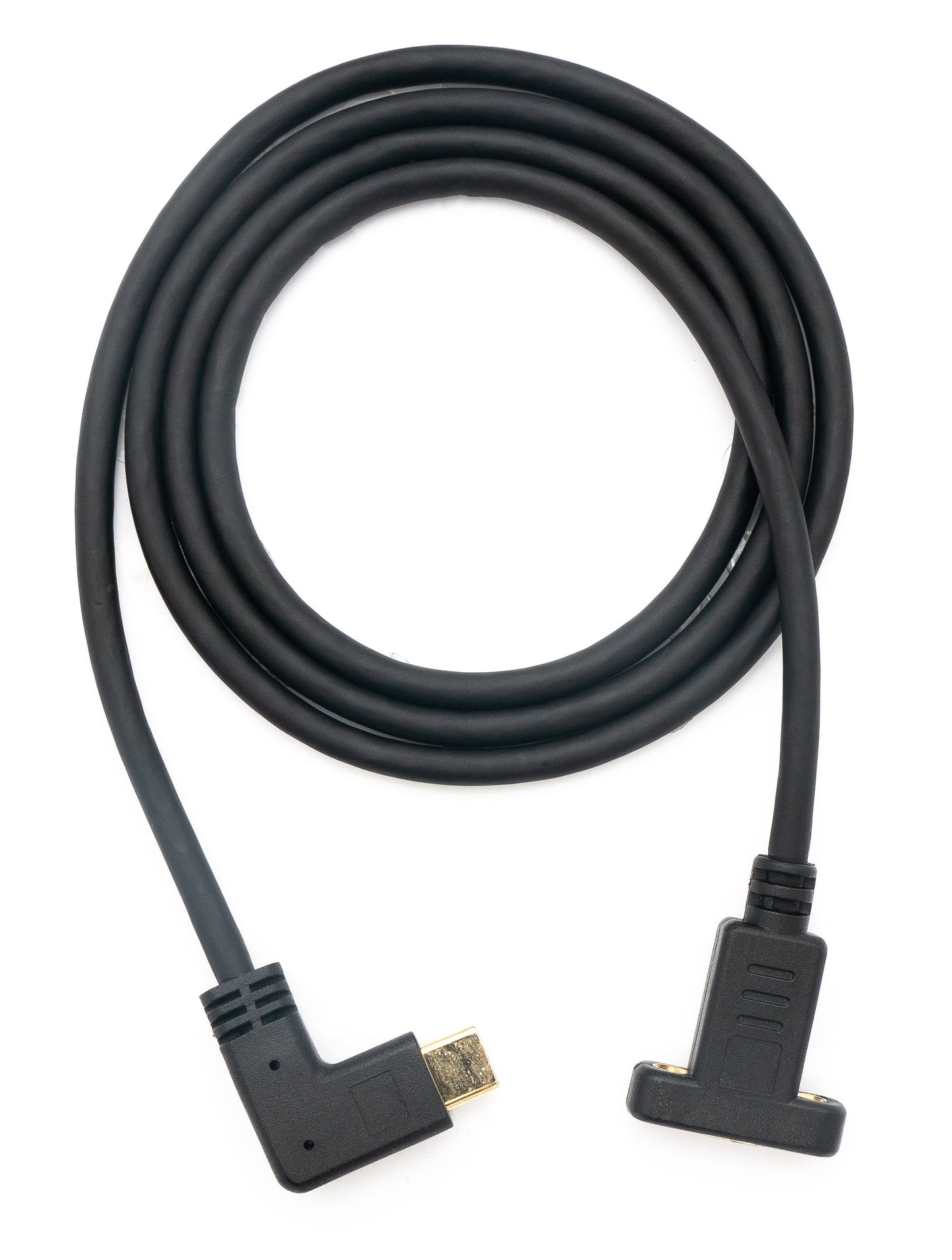 SYSTEM-S USB 3.1 Kabel 100 cm Typ C Stecker zu Buchse Schraube Winkel in Schwarz