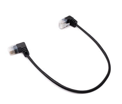 SYSTEM-S LAN Kabel 25 cm RJ45 8P8C STP Cat6 Stecker zu Stecker Winkel Schwarz