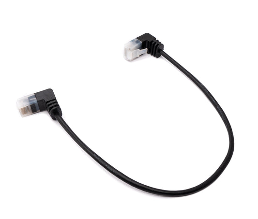 SYSTEM-S LAN Kabel 25 cm RJ45 8P8C STP Cat6 Stecker zu Stecker Winkel Schwarz
