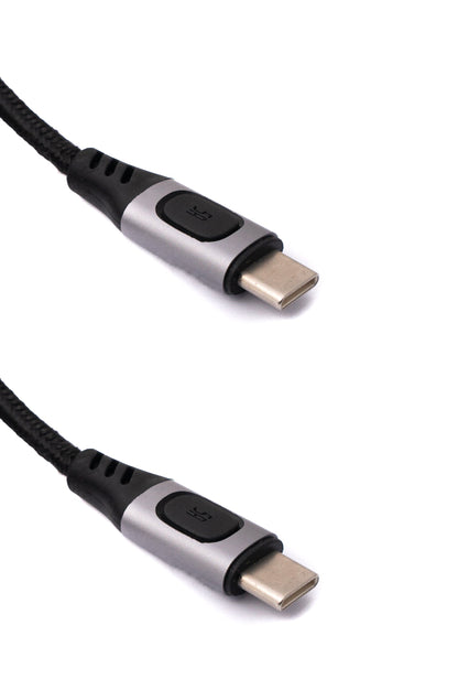 SYSTEM-S USB 3.1 Gen 2 Kabel 200 cm Typ C Stecker zu Stecker geflochten