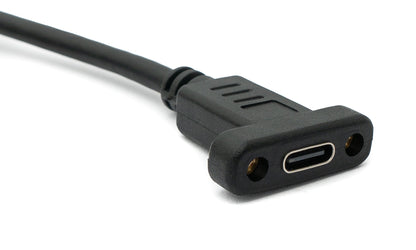 SYSTEM-S USB 3.1 Gen 2 Kabel 100 cm Typ C Stecker zu Buchse Schraube in Schwarz