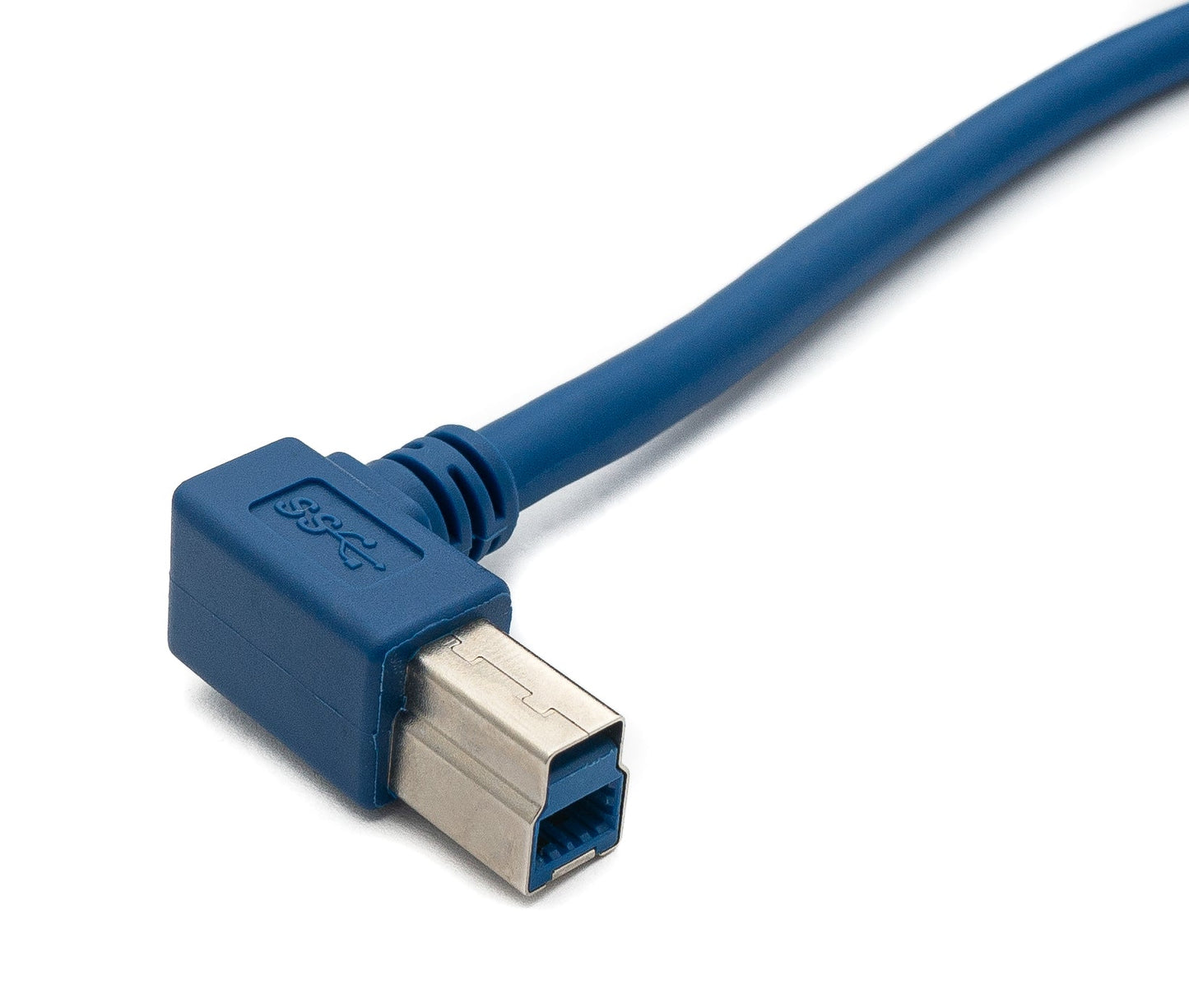 SYSTEM-S USB 3.0 cable 1.8 m Type B male to Type A male angled in blue