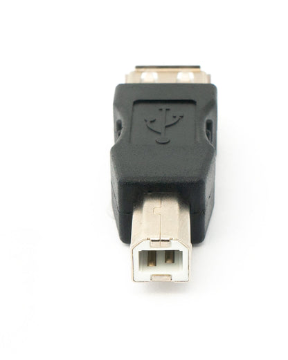 SYSTEM-S USB 2.0 adapter type B male to type A female cable in black