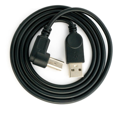 SYSTEM-S USB 2.0 Kabel 100 cm Typ B Stecker zu A Stecker Winkel in Schwarz