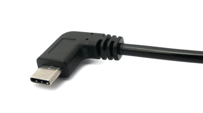 SYSTEM-S USB 3.1 Kabel 120 cm Typ C Stecker zu A Stecker Spirale Winkel Schwarz