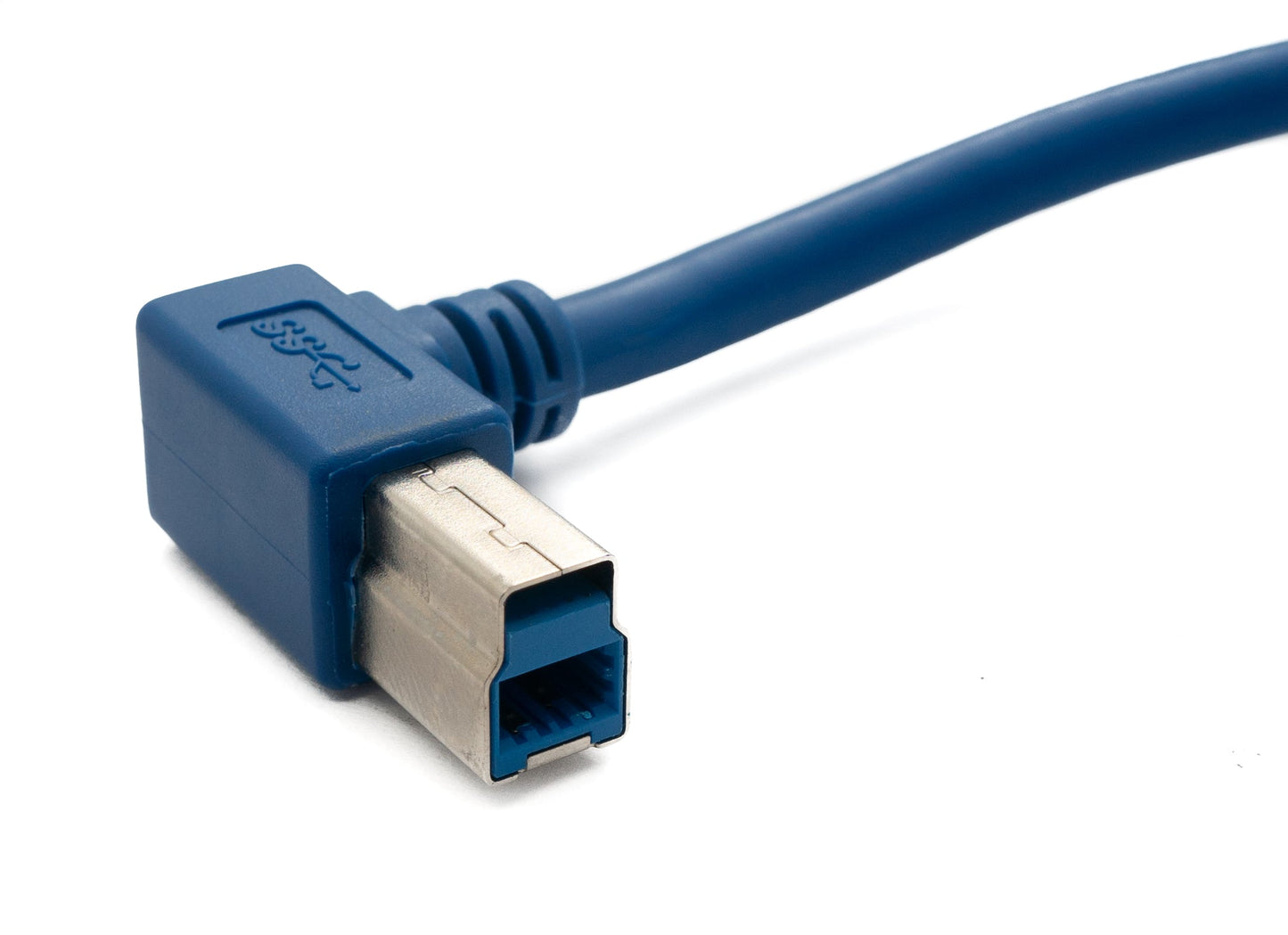 SYSTEM-S USB 3.0 cable 3 m Type B male to Type A male angled in blue
