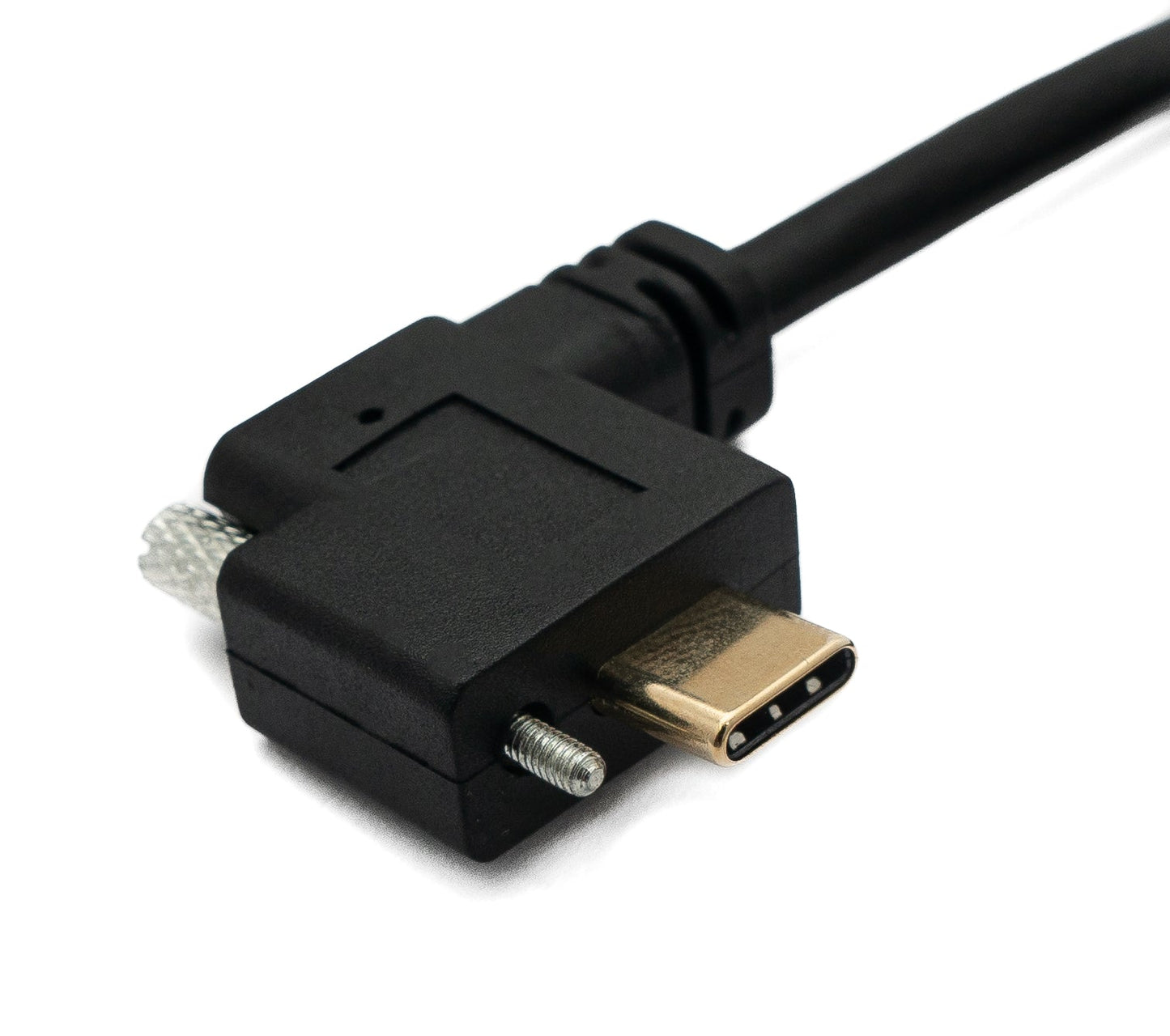 SYSTEM-S USB 3.1 Kabel 100 cm Typ C Stecker zu Buchse Schraube Winkel in Schwarz