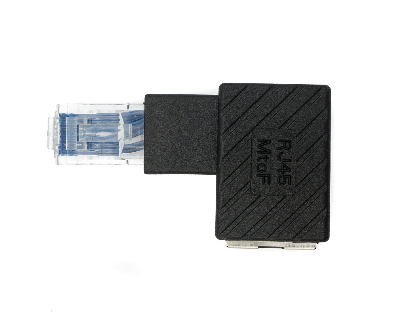 SYSTEM-S LAN Adapter RJ45 Stecker zu Buchse Winkel Ethernetadapter Kabel in Schwarz