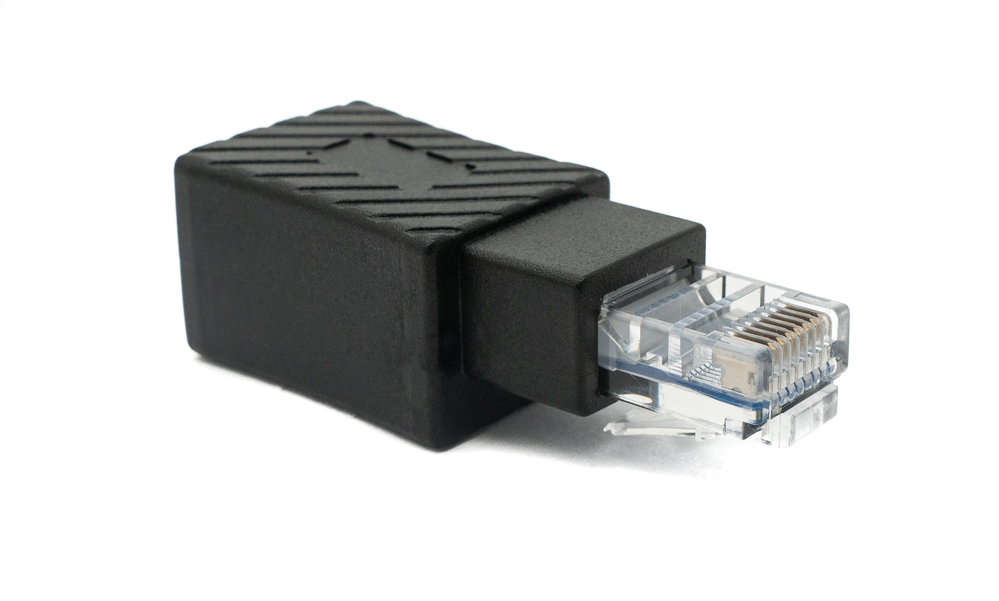 SYSTEM-S LAN Adapter RJ45 Buchse zu Stecker Ethernetadapter Kabel in Schwarz