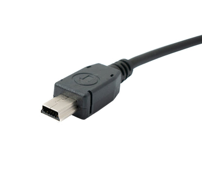 SYSTEM-S USB 2.0 cable 25 cm Mini B plug to Type A plug in black 