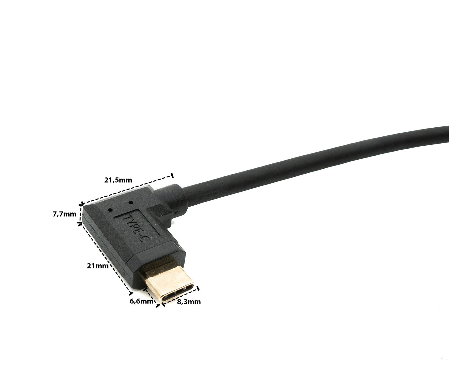 SYSTEM-S USB 3.1 Gen 2 Kabel 100 cm Typ C Stecker zu Buchse Winkel in Schwarz