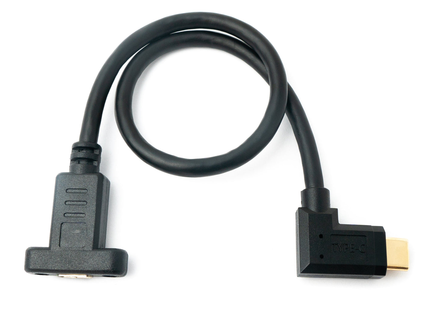 SYSTEM-S USB 3.1 Kabel 30 cm Typ C Stecker zu Buchse Schraube Winkel Adapter in Schwarz