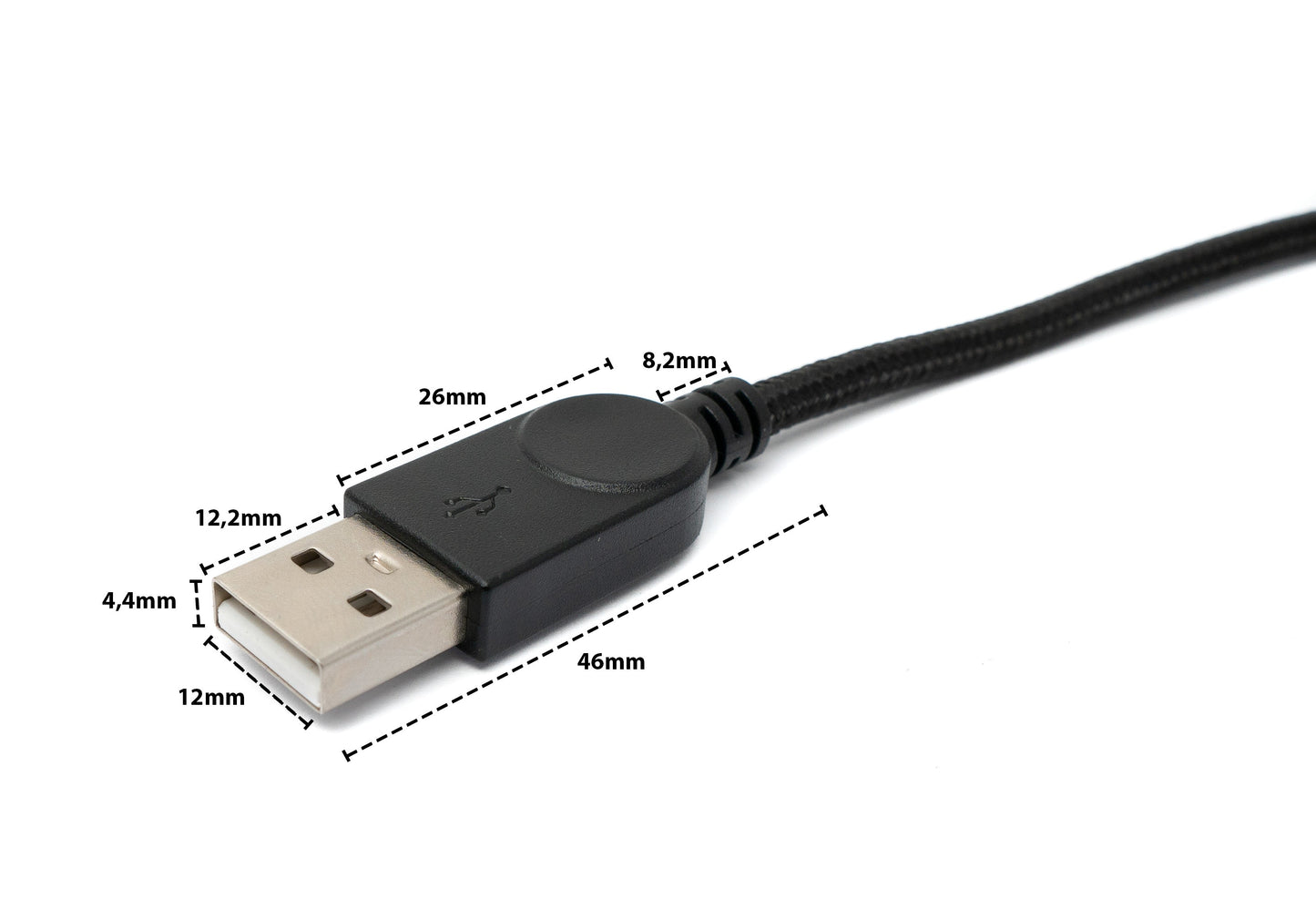 SYSTEM-S USB 3.1 U Turn 180° Kabel 150 cm Typ C Stecker zu 2.0 Typ A Stecker geflochten