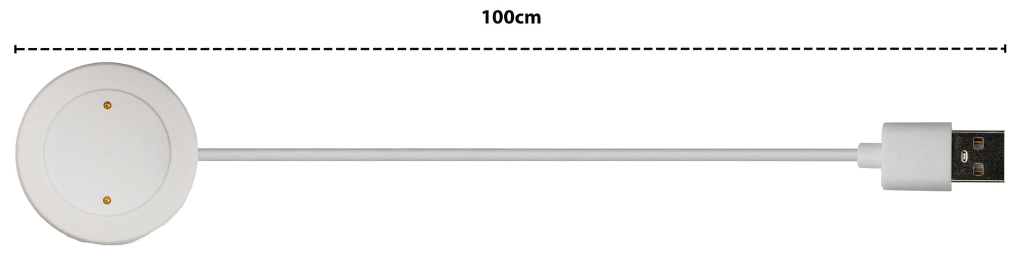 SYSTEM-S USB 2.0 Kabel 100 cm Ladestation für Honor Watch GS3 Smartwatch in Weiß