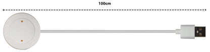 SYSTEM-S USB 2.0 Kabel 100 cm Ladestation für Honor Watch GS3 Smartwatch in Weiß