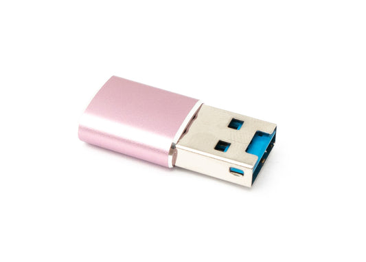 SYSTEM-S SD Karte Adapter MicroSD zu USB 3.0 Typ A Buchse Kabel Memory Card Reader Rosa