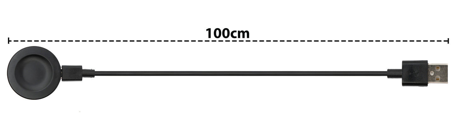 SYSTEM-S USB 2.0 Kabel 100 cm Ladestation für Huawei Watch GT3 42/46mm Smartwatch Schwarz