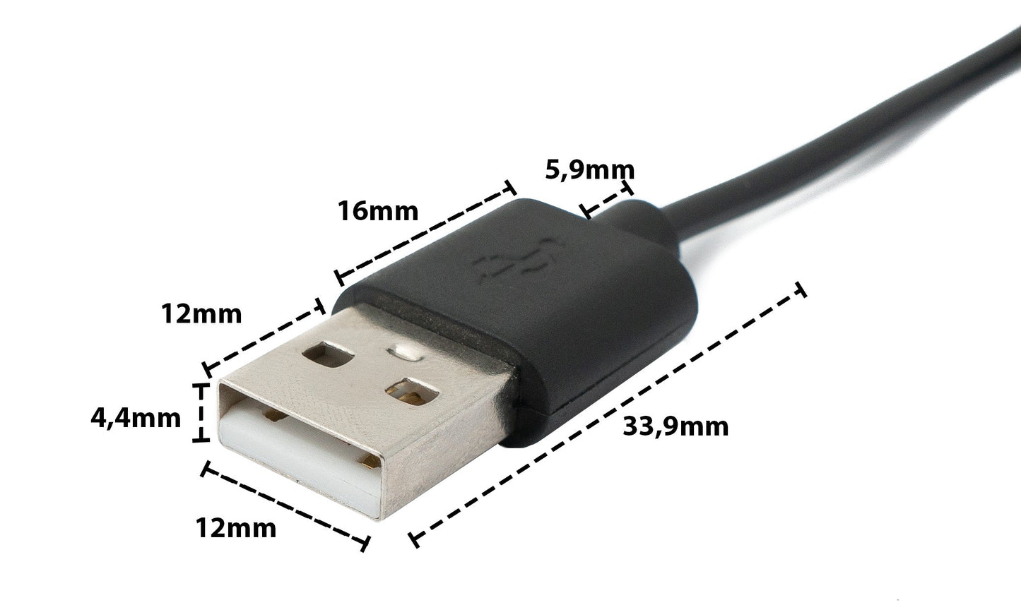 SYSTEM-S USB 2.0 Cable 100 cm Charging Cable for Xiaomi RedMi Watch 2 Lite Smartwatch Black