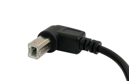 SYSTEM-S USB 2.0 Kabel 100 cm Typ B Stecker zu A Stecker Winkel in Schwarz