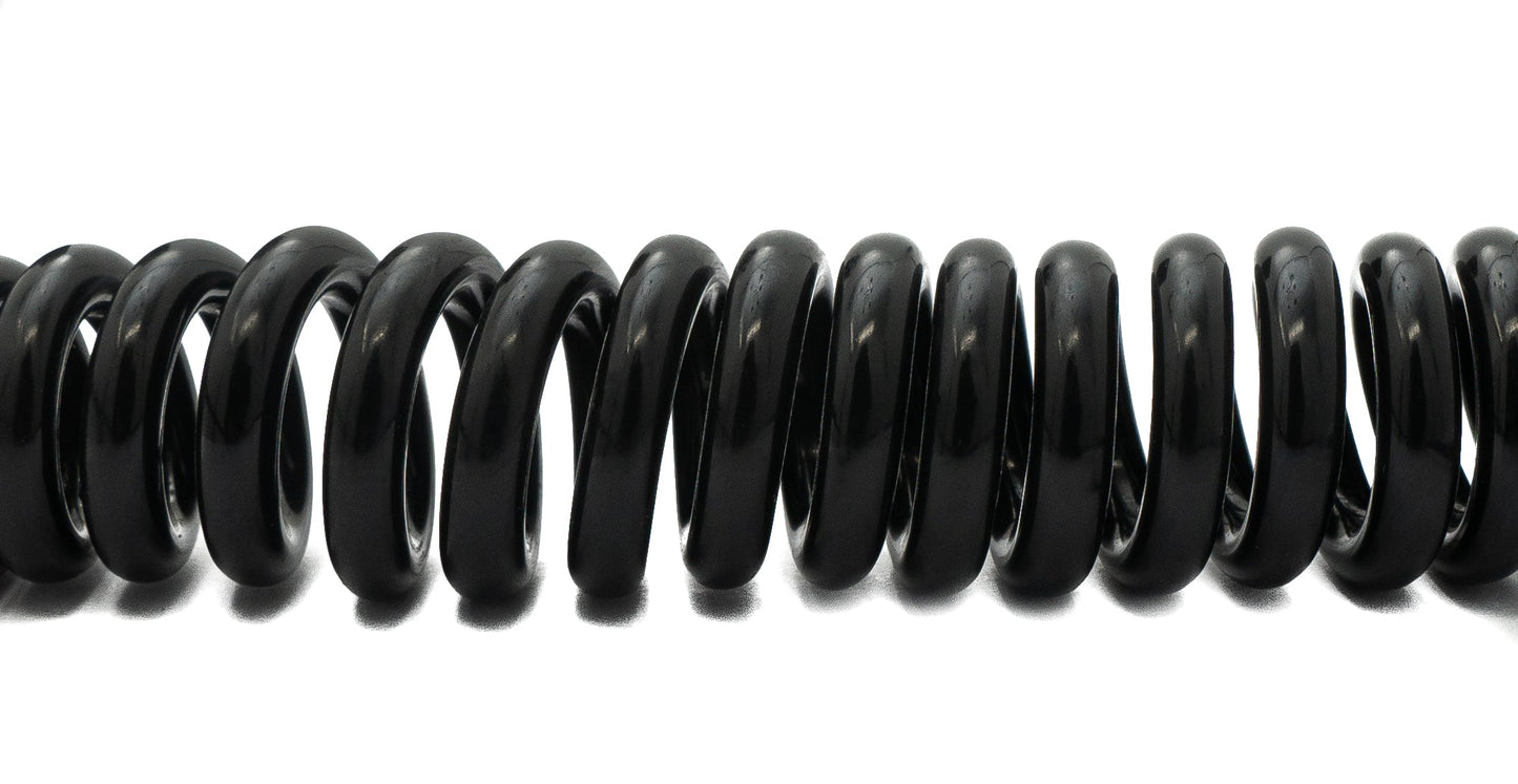 SYSTEM-S USB 3.1 Kabel 120 cm Stecker zu 2.0 Mini B Buchse Spirale in Schwarz