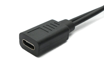 SYSTEM-S USB 3.1 Kabel 30 cm Typ C Buchse zu 2.0 Micro B und Typ B Stecker Adapter Schwarz