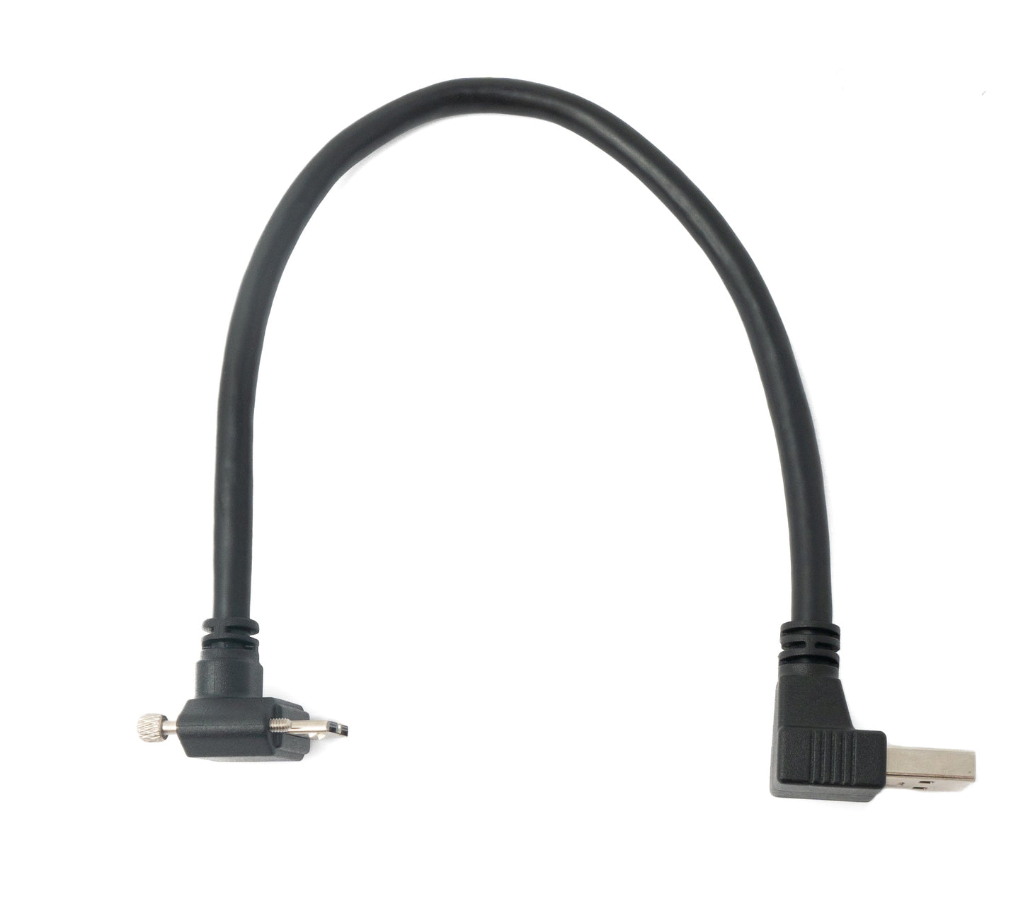 SYSTEM-S USB 3.0 Kabel 25 cm Micro B Stecker zu A Stecker Schraube Winkel Adapter Schwarz