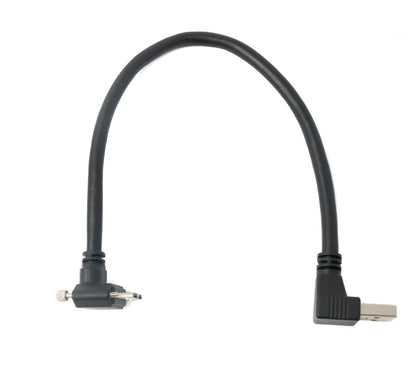 SYSTEM-S USB 3.0 Kabel 25 cm Micro B Stecker zu A Stecker Schraube Winkel Adapter Schwarz