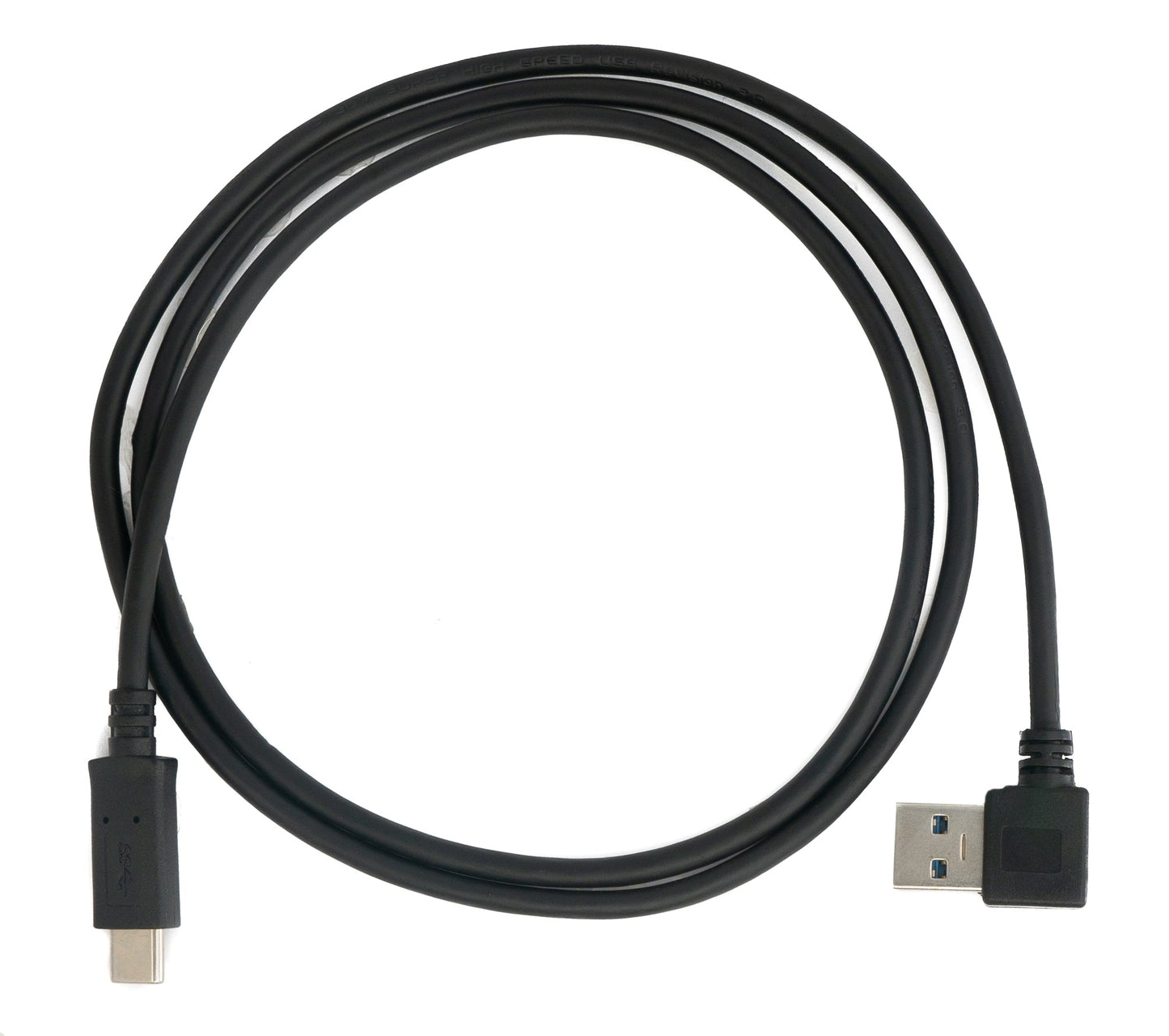 SYSTEM-S USB 3.1 Kabel 1 m Typ C Stecker zu Typ A Stecker Winkel in Schwarz
